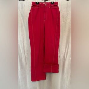 HOT PINK Jeans with Cut Out Detail